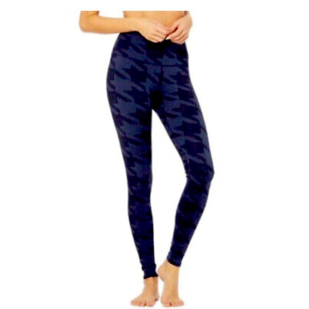 ALO Yoga Airbrush Leggings in Houndstooth Navy Size S.